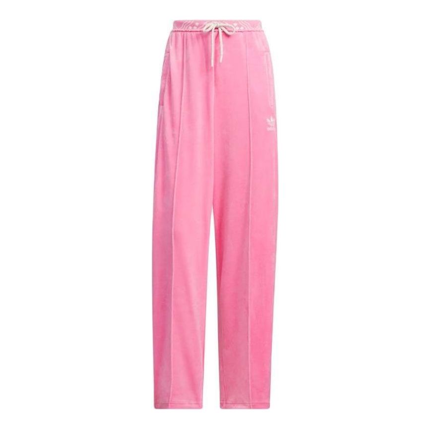 (WMNS) adidas Originals Velour SST Track Suit Pants Asia Sizing 'Pink' IX4230