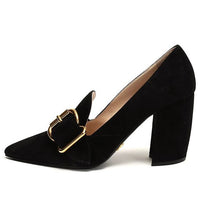 (WMNS) PRADA Fringed Buckle Suede Pointy Pumps 'Black' 1S773L_008_F0002_F_085