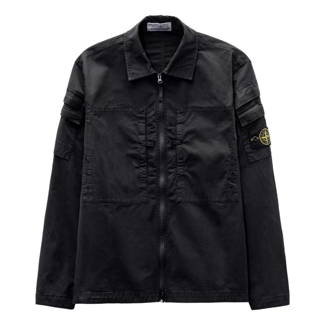 STONE ISLAND Stretch Overshirt 'Black' 791510610-V0029