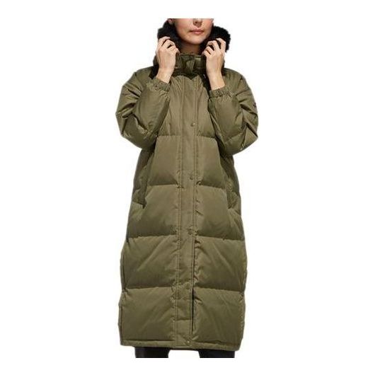 (WMNS) adidas FUR Long Down Jackets 'Green' EH3981