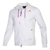 Air Jordan Fleece Full-length zipper Cardigan Jacket White CK6448-100