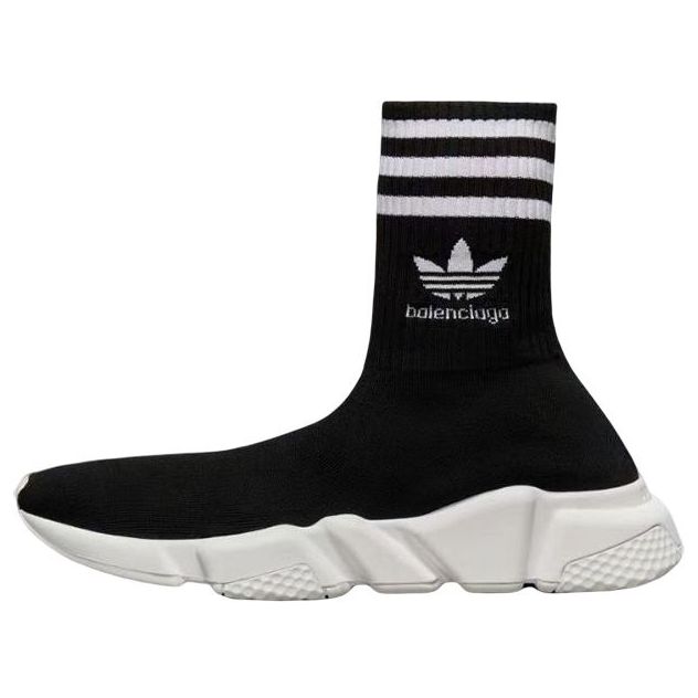 (WMNS) Balenciaga x adidas Originals Speed Sneakers 'Black White' 711198WBDV11090