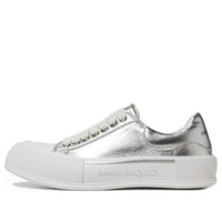 Alexander McQueen Deck Sneakers 'Silver Canvas Metallic' 688549W4ST18100