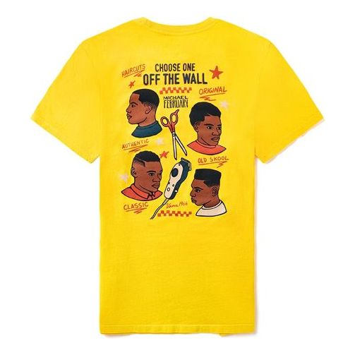 Vans Michael Pevory Retro Printing Short Sleeve Couple Style Yellow VN0A4RP785W