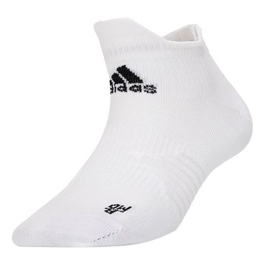 adidas Run Low Sock Solid Color Alphabet Logo Athleisure Casual Sports Low Top Socks Unisex One Pair White HA0103