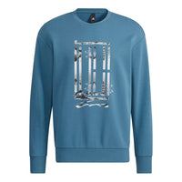 Men's adidas Wj Logo Swt Sports Round Neck Pullover Blue H39290