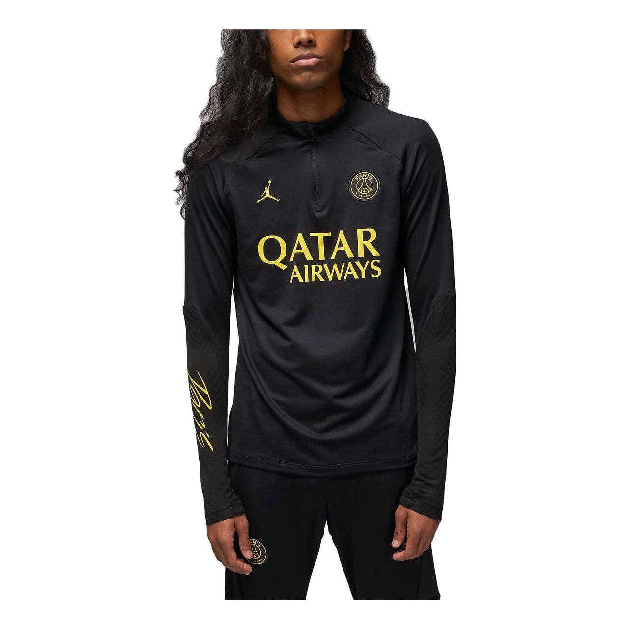 Air Jordan x Paris Saint-Germain Strike Dri-FIT Soccer Drill Top 'Black Yellow' DR4625-011