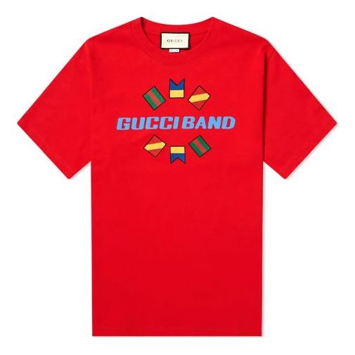 Gucci Band Flag Embroidered Big Logo For Men Red 565806-XJB2W-6229