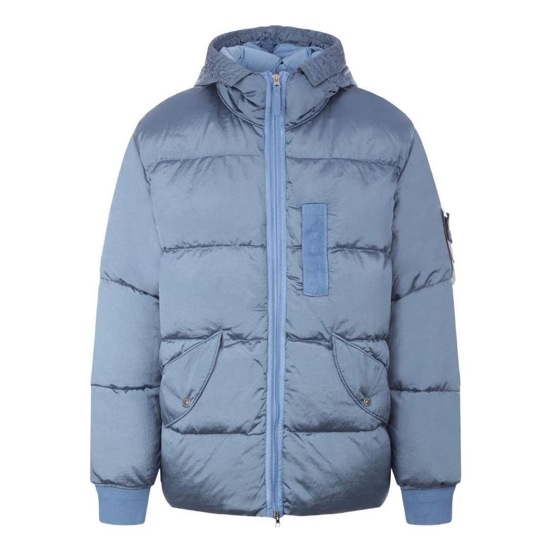 STONE ISLAND Hooded Down Jacket 'Mid Blue' 771543619-V0046