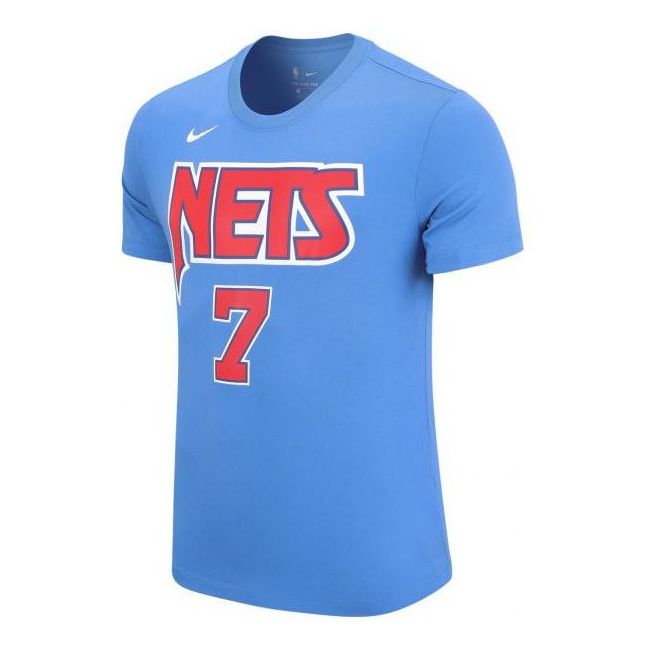 Men's Nike Brooklyn Nets Durant Classic Athleisure Casual Sports Short Sleeve Blue T-Shirt CT9909-404