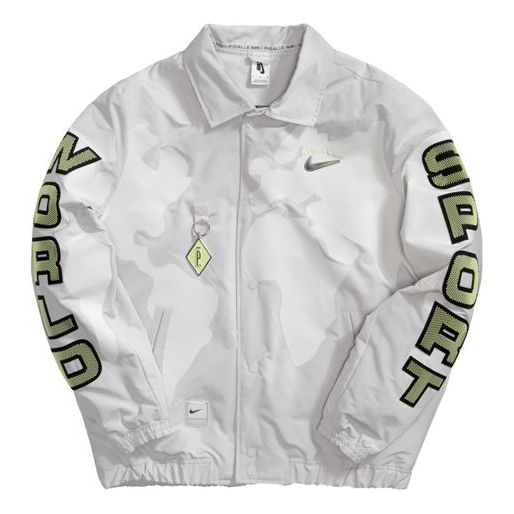 Men's Nike x Pigalle Story Crossover Logo Pattern Sports Gray Jacket CI9955-078