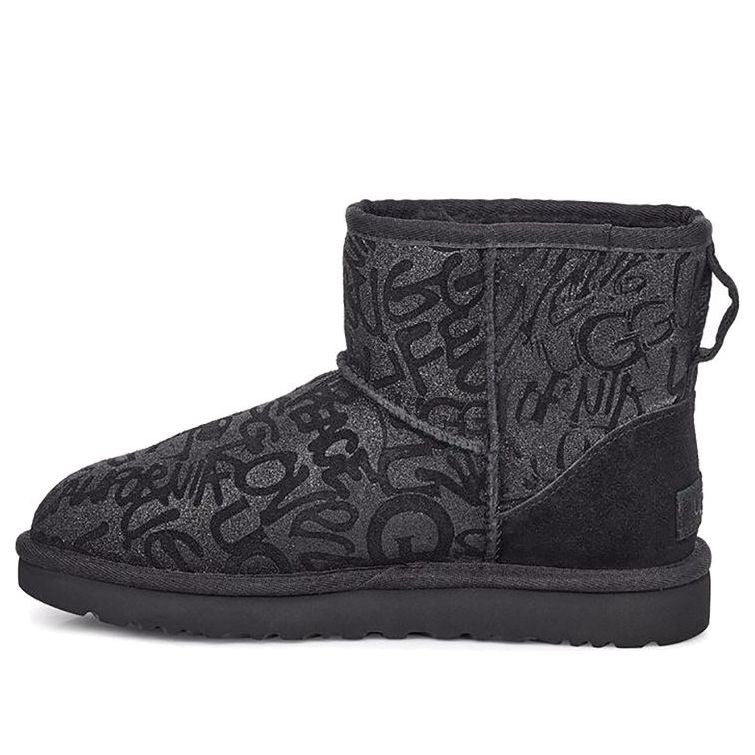 (WMNS) UGG Classic Mini Sparkle Graffiti 1107034-BLK