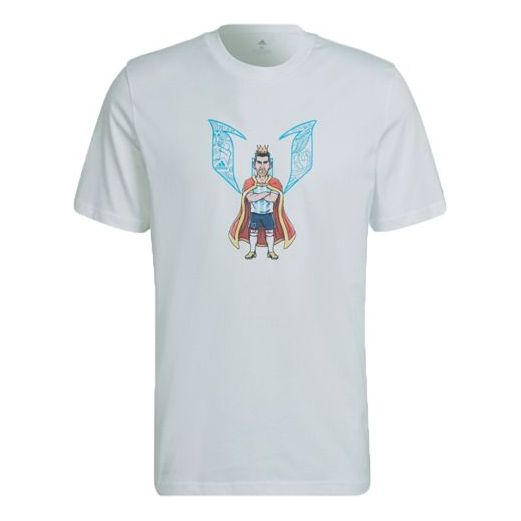 Men's adidas MESSI 3K G T Series Soccer/Football Sports Round Neck Short Sleeve White HA0902