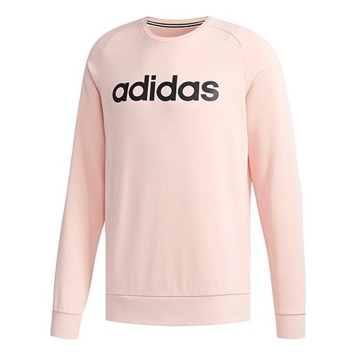adidas neo Logo Printing Round Neck Pullover Long Sleeves Pink DT8306