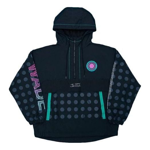 Li-Ning Way Of Wade Polka Dots Half Zip Jacket 'Black Multi' AFDQ901-1