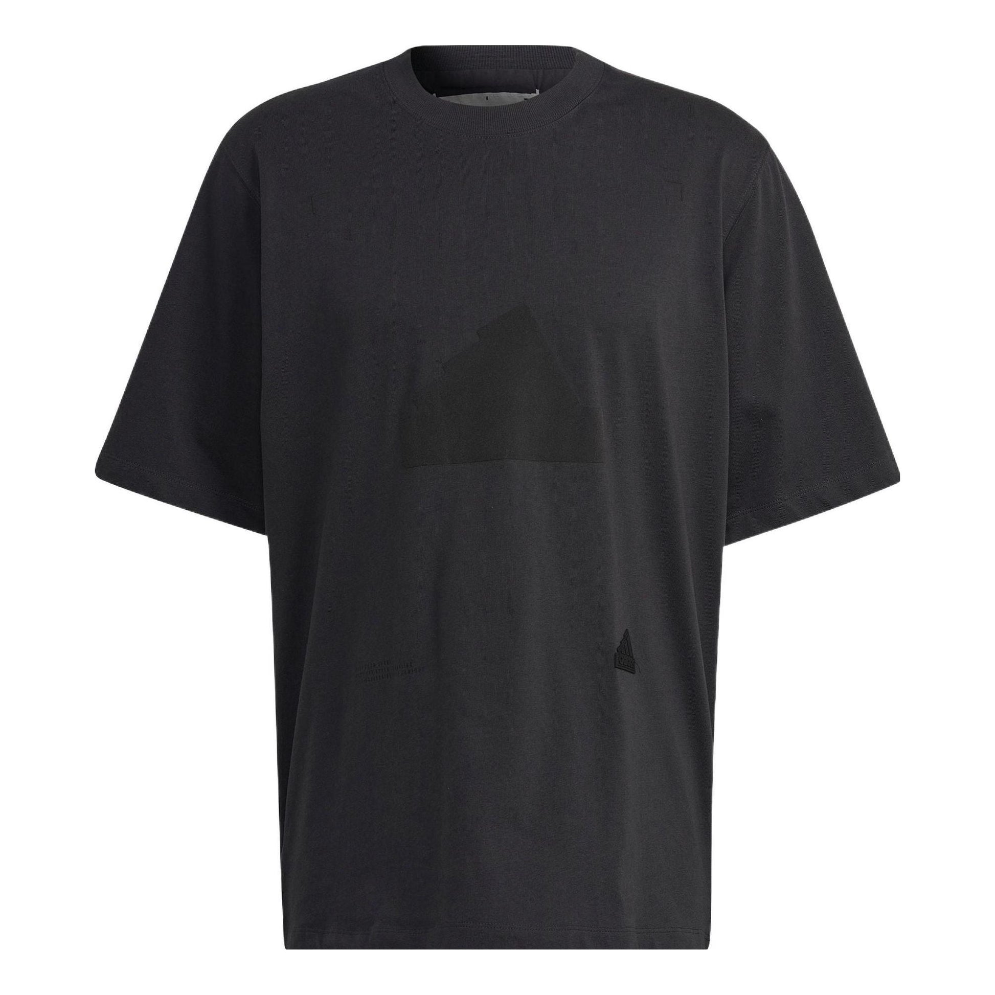 Men's adidas New Osize Tee Loose Sports Round Neck Short Sleeve Black T-Shirt HN1958