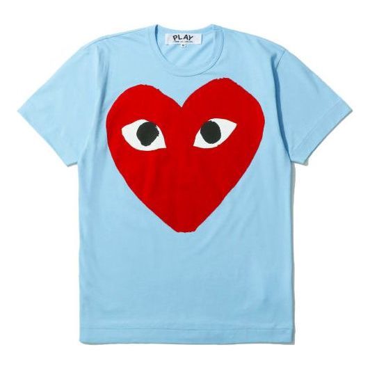 COMME des GARCONS PLAY Pastelle Red Logo T-Shirt 'Blue' AZ-T274-051-1