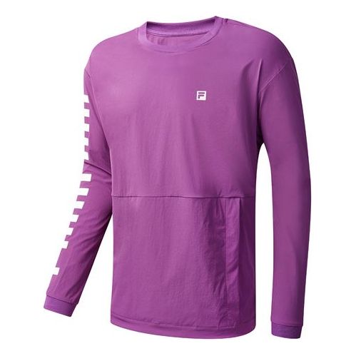 FILA Athletics Side Sleeve Printing Round Neck Pullover Sports Purple A11M031224F-PU