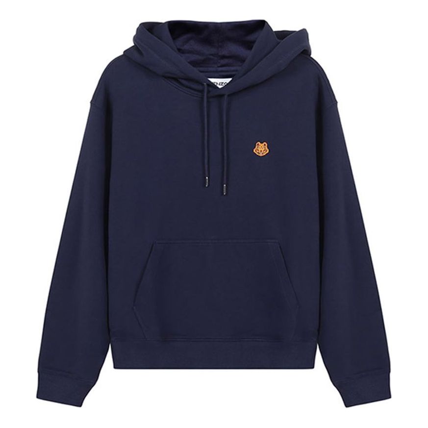 KENZO SS21 Small Tiger Head Embroidery Long Sleeve Male Blue FB55SW3604ML-76