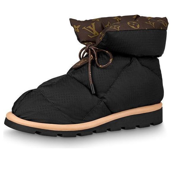 (WMNS) LOUIS VUITTON Pillow Comfort Ankle Boots 'Black with Brown' 1A8T3B