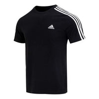 adidas Essentials Single Jersey 3-Stripes T-shirt 'Black' IC9334