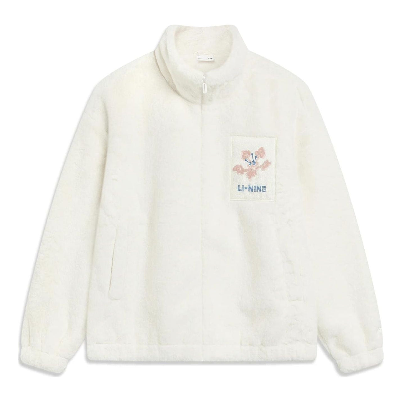 (WMNS) Li-Ning Floral Logo Faux Leather Jacket 'Cream White' AJDT544-3