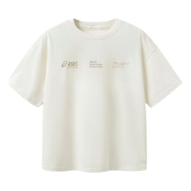 (GS) ASICS Multi-Logo T-Shirt 'White Beige' 332241173095-8853