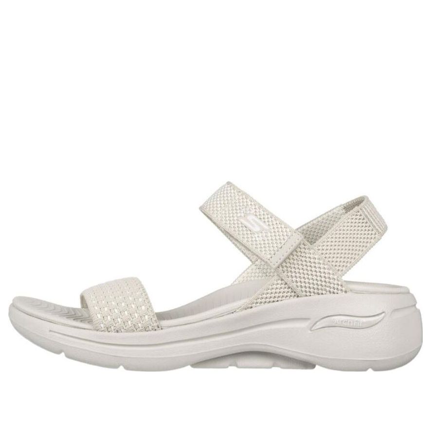 (WMNS) Skechers Go Walk 5 Arch Fit Polished Sandals 'White' 140264-NAT