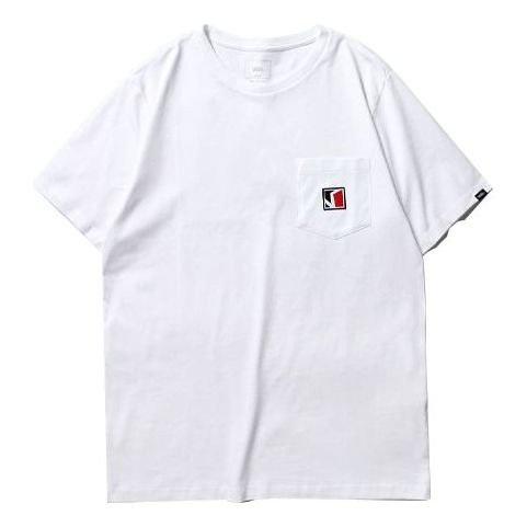 Vans Pocket Embroidered Short Sleeve Couple Style White VN0A4URTWHT