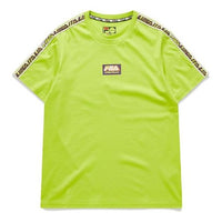 FILA FUSION Multi-Color Alphabet Shoulder Short Sleeve Fluorescence Yellow Green T11M026104F-LG