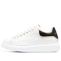 (WMNS) Alexander McQueen Oversized Leather Sneakers 'White Black' 733003WHJE58808