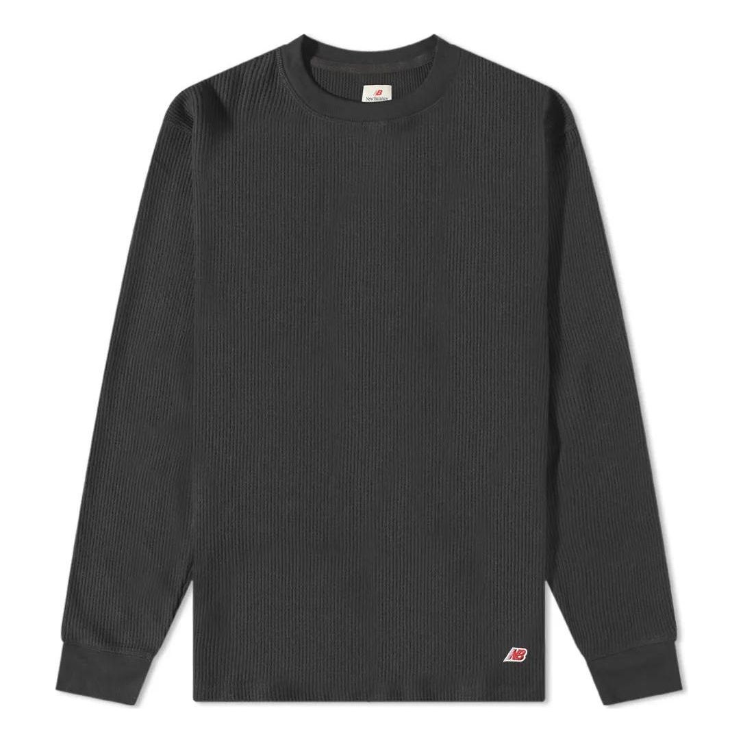 New Balance Made in USA Long Sleeve Thermal T-Shirt Asia Sizing 'Black' MT23546-BK