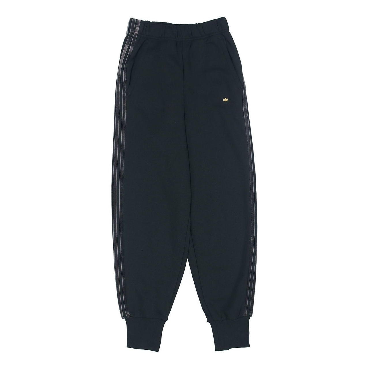 (WMNS) adidas Cuffed Pants with Velvet Stripes and Trefoil Rivet Asia Sizing 'Black' H18036