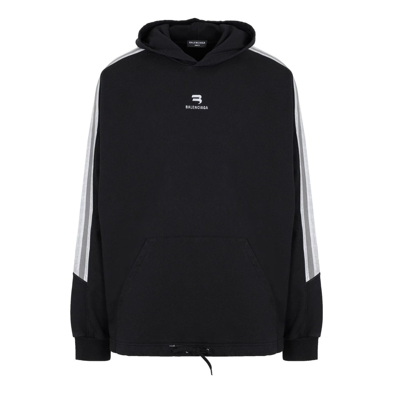 Balenciaga Sporty B Striped SLeeve Hoodie Oversized 'Black White' 704023TMVG23869