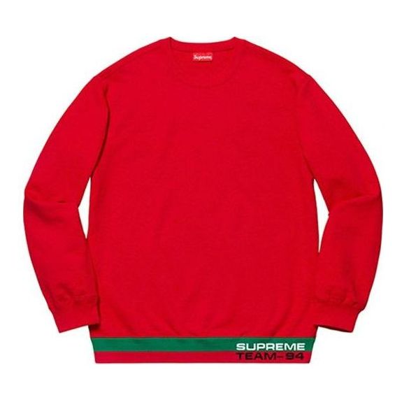 Supreme Rib Stripe Crewneck 'Red' SUP-SS19-10094