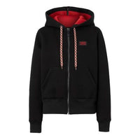 (WMNS) Burberry Minimalistic Logo Casual hooded Zipper Hoodie Black 80189191