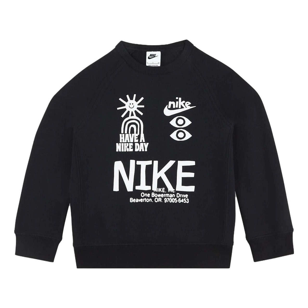 (GS) Nike Sportswear French Terry Sweatshirt 'Black White' DQ8821-010