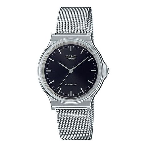 CASIO Quartz Waterproof Black DialSilver Mens BlackSilver Analog MQ-24M-1E