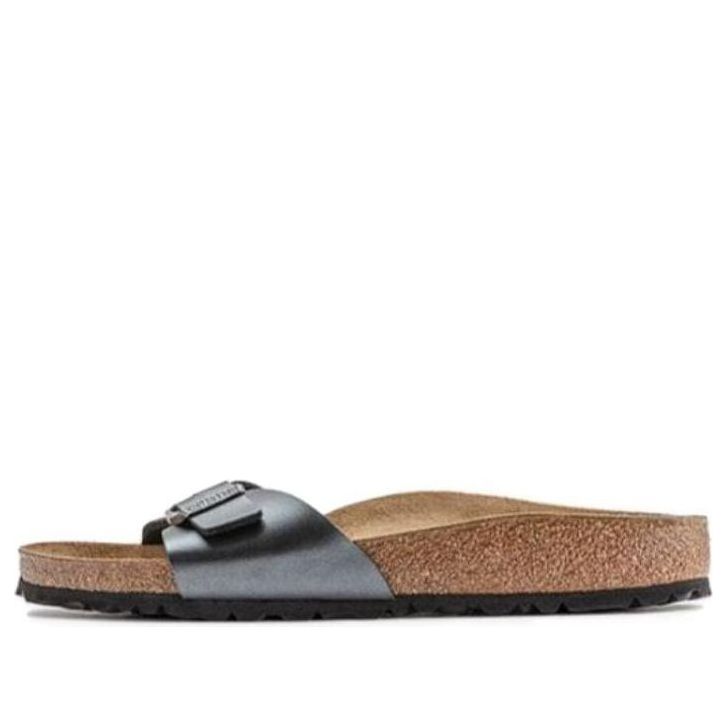 Birkenstock Madrid Birko-Flor Narrow Fit Sandals 'Metallic Black' 1021532