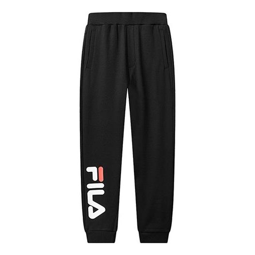 FILA Knit Casual Loose Sports Pants Black F61M038603A