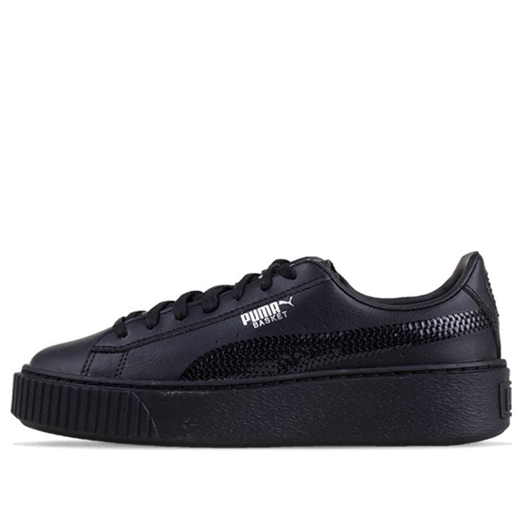 (WMNS) PUMA Basket Platform Bling 'Black' 367237-01