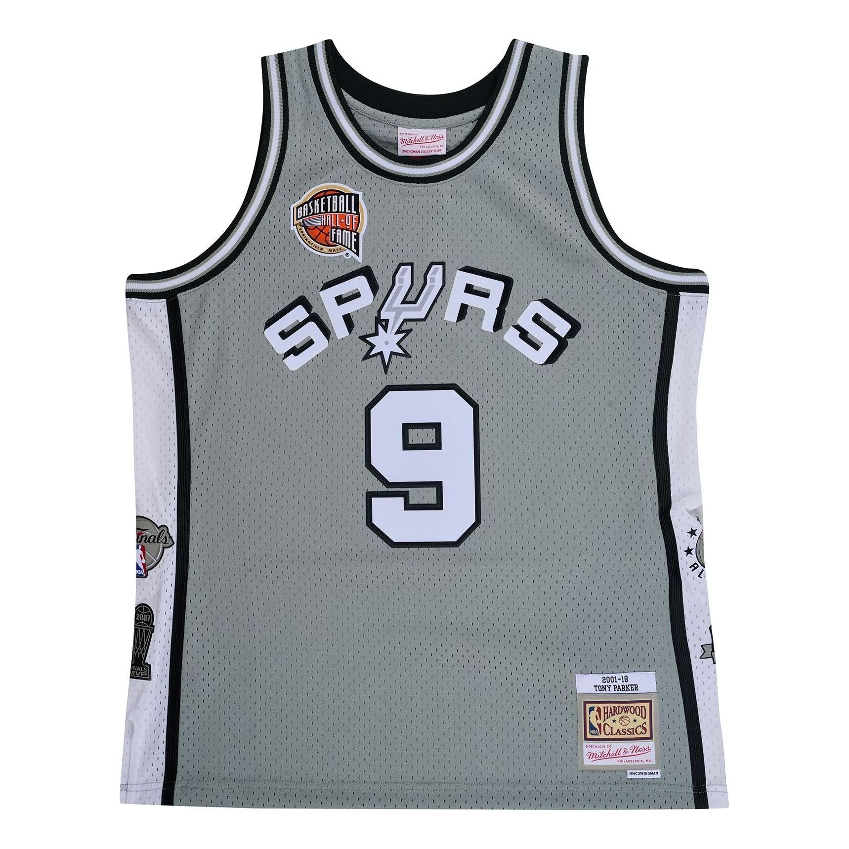 Mitchell & Ness x NBA San Antonio Spurs Hall Of Fame Swingman Jersey 'Tony Parker 9' SMJY6866-SASYYTPAGREY