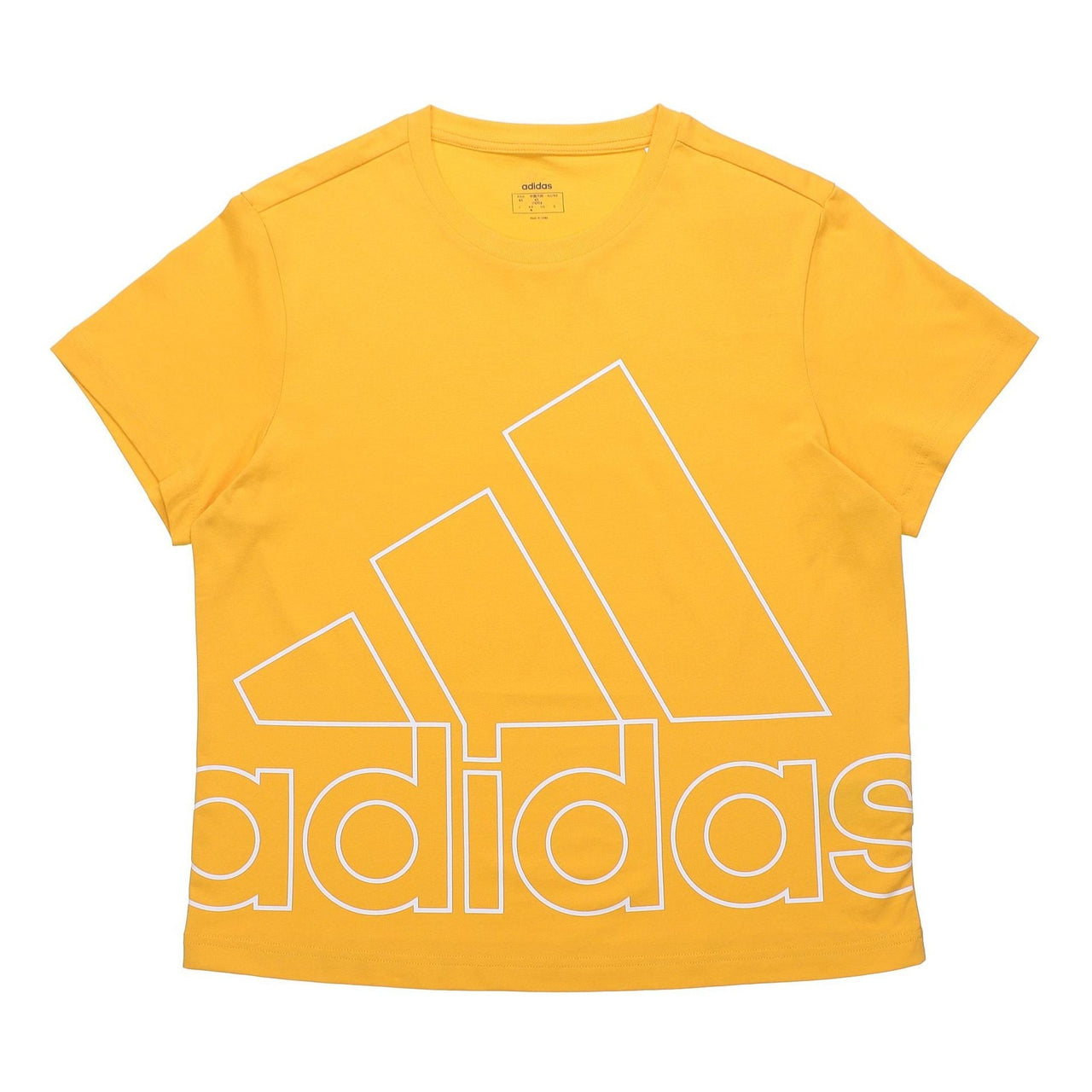 (WMNS) adidas FAV BL TEE Sports Casual Short-sleeve Tee Yellow GL7164