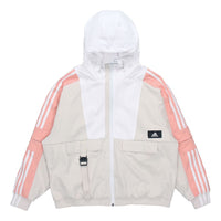 (WMNS) adidas Str Jkt Warm Training Sports Storage Simple Hooded Fleece Lined Jacket Light Grey GP0635