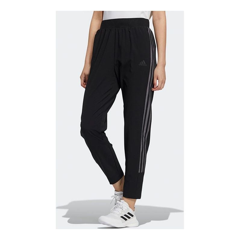 (WMNS) adidas Logo Alphabet Printing Long Pants/Trousers Black H09725