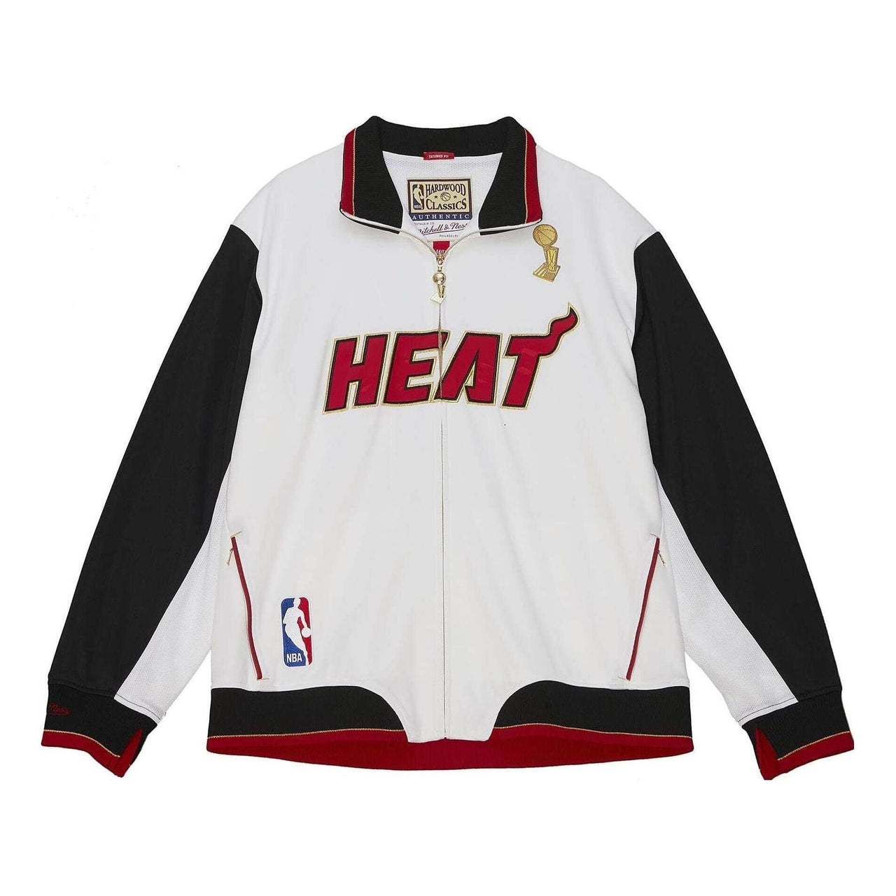 Mitchell & Ness x NBA Miami Heat 2012 Champions Jacket 'White Black' AFZJ4937-MHE12PPPWHIT