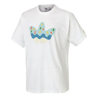 adidas originals x melting sadness Crossover Funny Logo Printing Round Neck Short Sleeve White T-Shirt HC5939