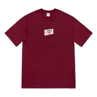 Supreme FW18 Ludens Tee Burgundy Cherry Candy Box Printing Short Sleeve Unisex Red SUP-FW18-1170