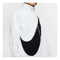 (WMNS) Nike Big Swoosh Fleece Jacket 'White Black' CZ4064-100