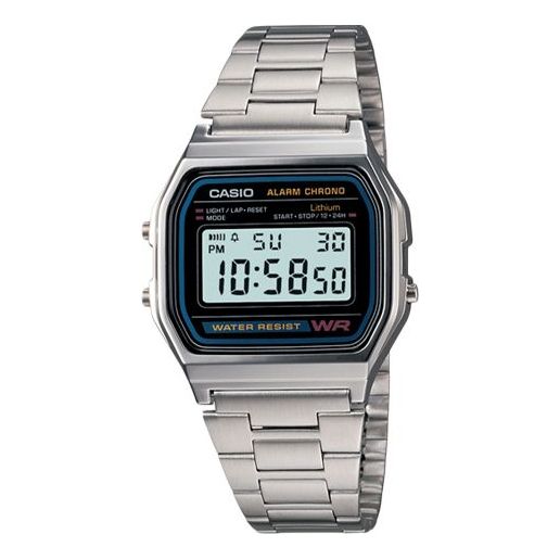 CASIO Waterproof Sports Unisex Mens Silver Digital A158WA-1